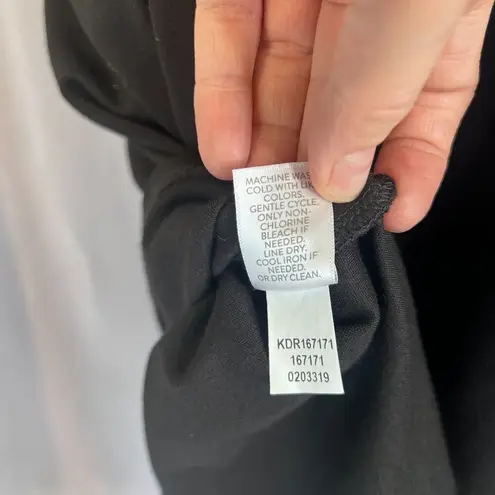 J Jill Black Ponte Bell Cuff LBD Classic Shift Neutral Minimalist Dress Sz Small