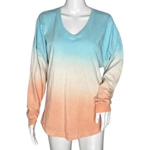 Spirit Jersey Shirt Womens XS Maui Spellout Dip Dye Relaxed Basic Casual Travel