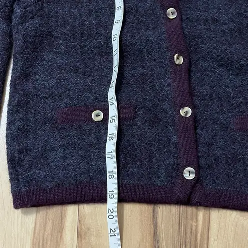Alpaca Cardigan Purple Chunky Buttons Sz Small 100% Alpaca Grannycore Cottage