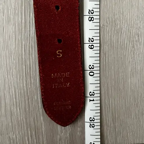 EXPRESS 90s 00s  belt leather metal statement burgundy gold small - Image 5