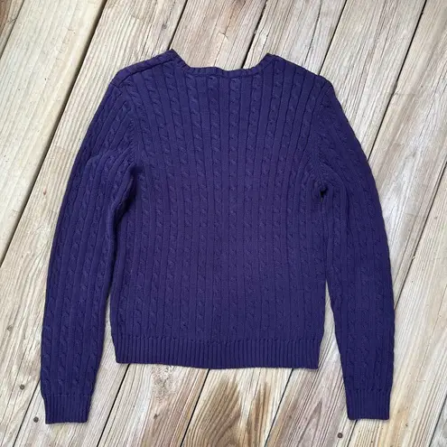 Lauren Ralph Lauren Women's Purple Cable Knit Sweater Size M Size M