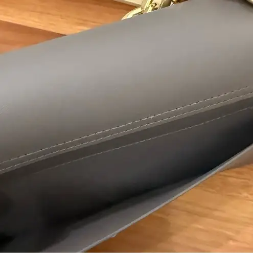 ZAC ZAC POSEN Earthette Gray Leather Top Handle Gold Chain Crossbody Bag