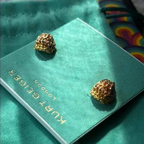 Kurt Geiger Gold Textured Stud Earrings