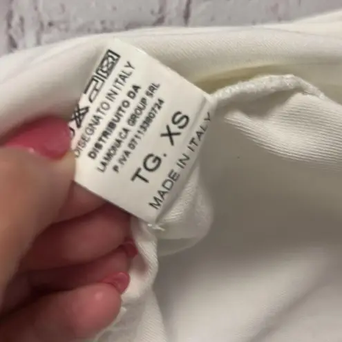 Odi et Amo Iconic Collection off white asymmetric ruffle tier midi skirt XS chic