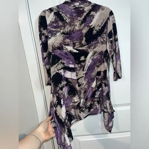 Coco Bianco Cowl Neck Hankerchief Hem PurpleTunic Top Size Medium Approximately