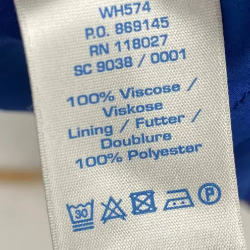 Boden Fit & Flare Mini Dress Allover Autumn Leaf Print Blue Flowy Womens 8