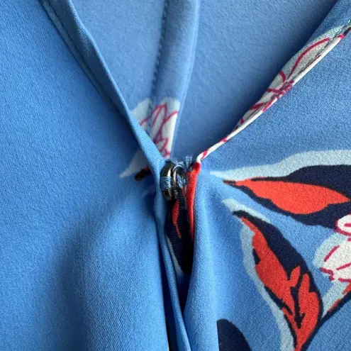 Coolibar UPF 50+ Women's Mila Wrap Dress Sun Protective Blue Floral Size Medium Black