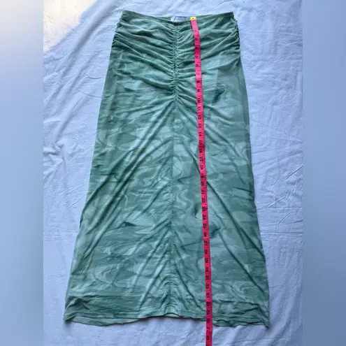 House of Harlow 1960 Mint Green Teal Tie Dye Ruched Maxi Skirt