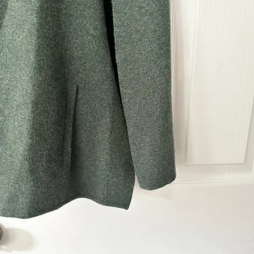 Parenti's Forest Green Cashmere Open Cape Blazer Cardigan Sweater Small Minimal