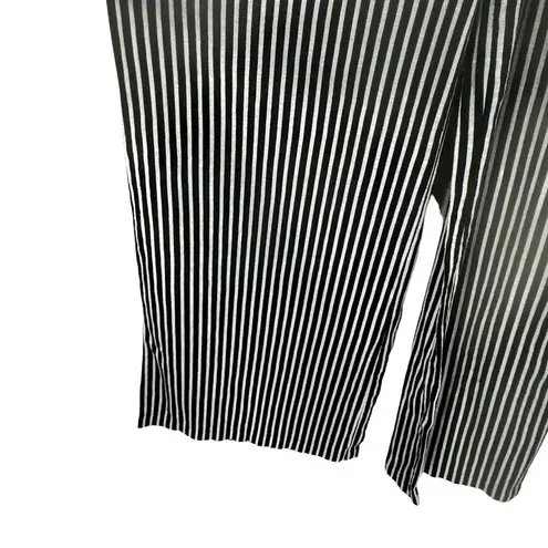 INC Small Romper Jumpsuit Wide Leg V-Neck Spaghetti Straps Striped Empire Waist