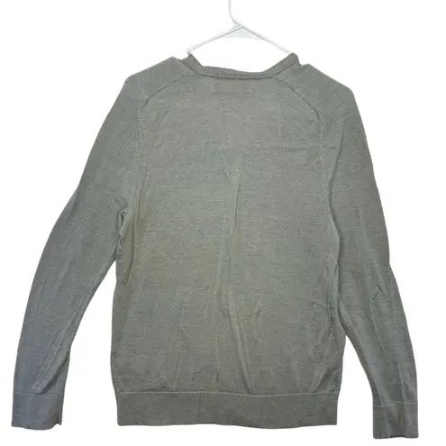 Banana Republic Grey 100% Italian‎ Merino Wool V-Neck Sweater Size Medium