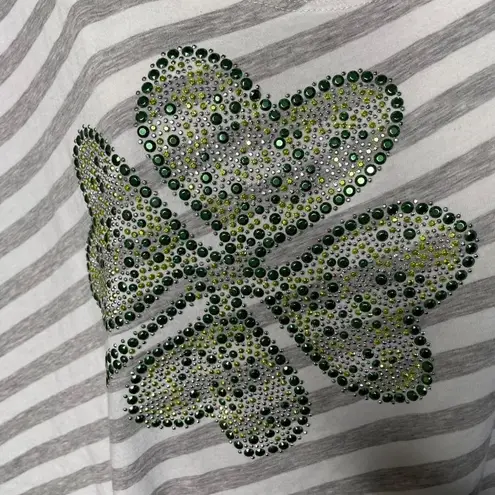 J Mode USA Womens Crop Top Irish Shamrock Blouse Plus Size 3X u Gray