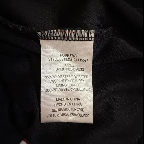 Halo Elegant Multicolor Patterned Dress Black Size L