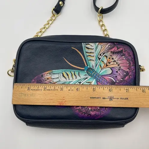 Anuschka New Hand Painted Leather RFID Camera Crossbody Bag Magical Wings