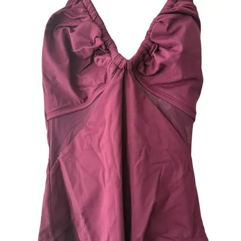 Bleu Rod Beattie Don’t Mesh With Me Pomegranate Halter One Piece Swimsuit Size 8