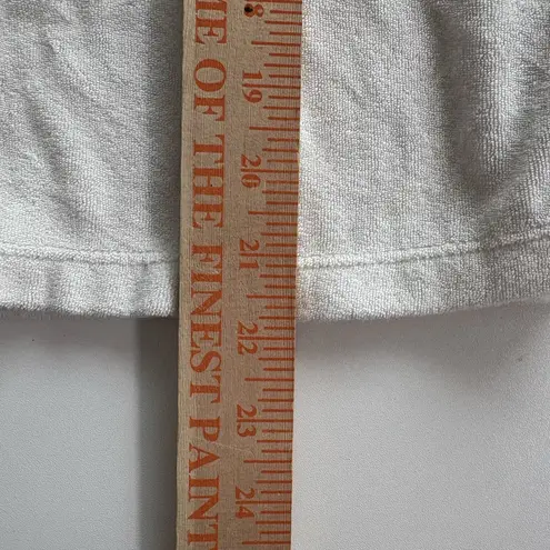 FAHERTY Cabana Towel Terry Top Short Sleeve Button Up Egret White Size Small