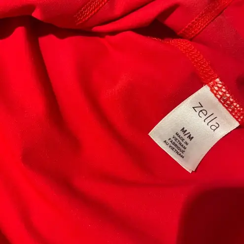 Zella  Red Athletic Yoga Mesh Running Breathe Active Top Shirt Size Medium - Image 9