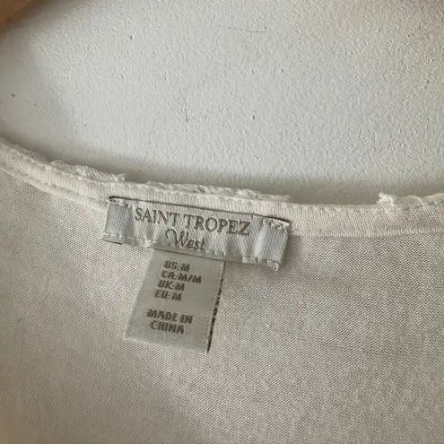 Saint Tropez West Saint Tropez White Floral Lace Sleeveless Blouse