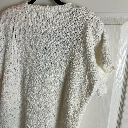 Western Connection Floral Knit Sweater 80’s vintage size medium White