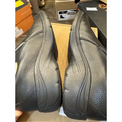 Nurse Mates Women's Slip On Meredith Slip-Resistant Leather Black Size 8