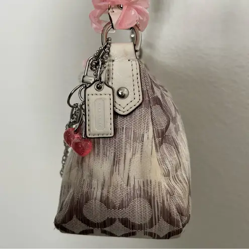 Coach  Beige and Pink Shoulder Bag with Chain Detail