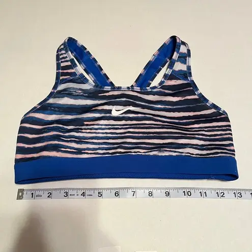 Nike  Blue Black Pink White‎ Striped Dri-Fit Sports Bra Size Medium NWOT