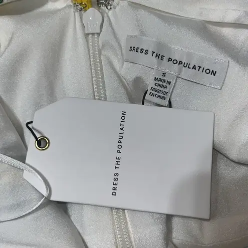 Dress the Population Sunny Floral Embroidery Tiered Dress Canary Yellow Small