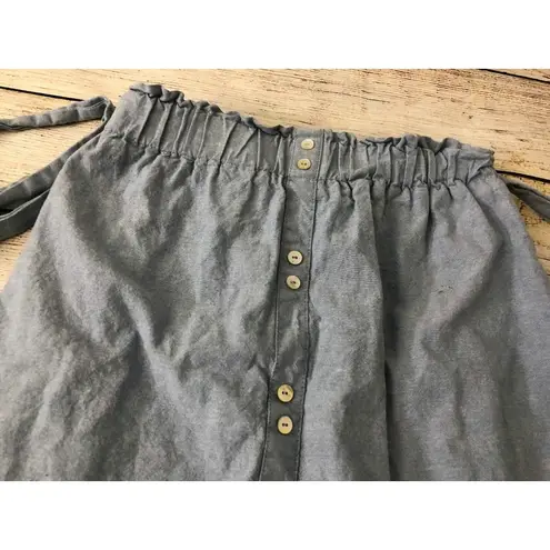 Denim Jean Skirt Tie Bow Mini Short Wrap Lined Small USA Short Juniors Festival Blue