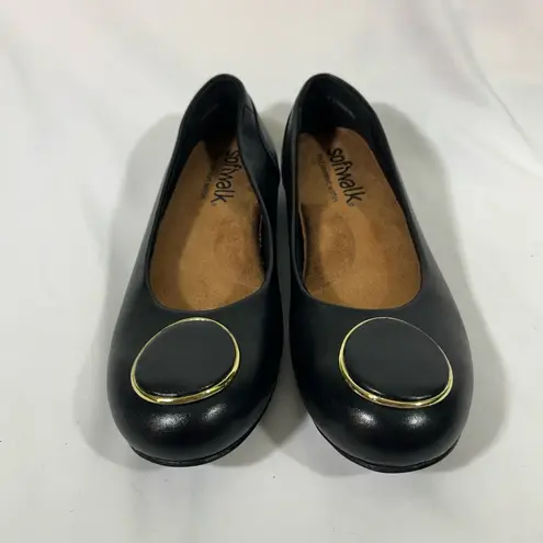 Softwalk SONOMA HALO LEATHER BALLET FLAT SHOES S2257-001 WOMENS 8M NEW