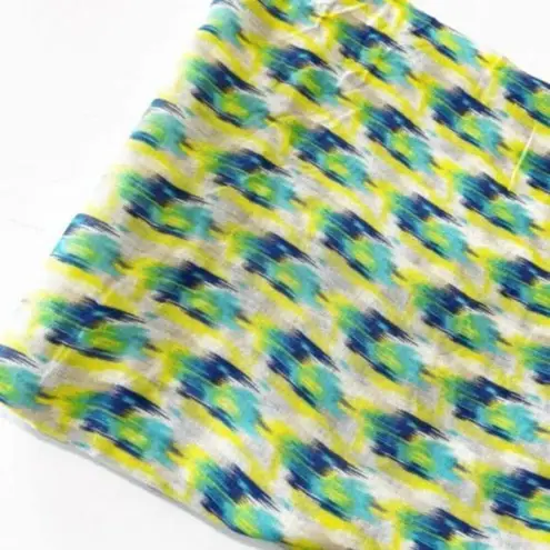 Stella & Dot Cool Blues Yellow Lightweight Scarf Sarong Beach Coverup Viscose