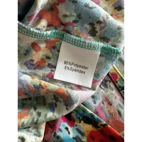 Norm Thompson Women's Plus Multicolor Watercolor Floral Tank Top Size 1X Blue