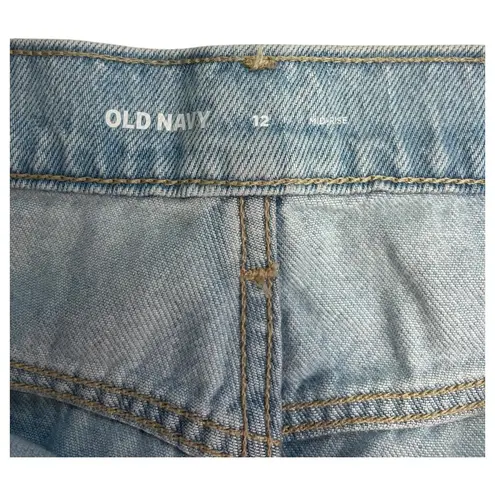 Old Navy New  Denim Maxi Skirt Womens 12 Blue Mid Rise Slit Casual Jean Long