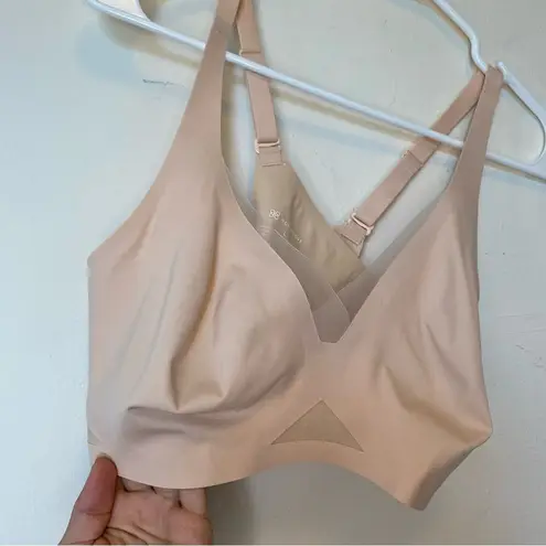 HONEYLOVE Crossover Wireless Mesh Bra Cream Sz Large