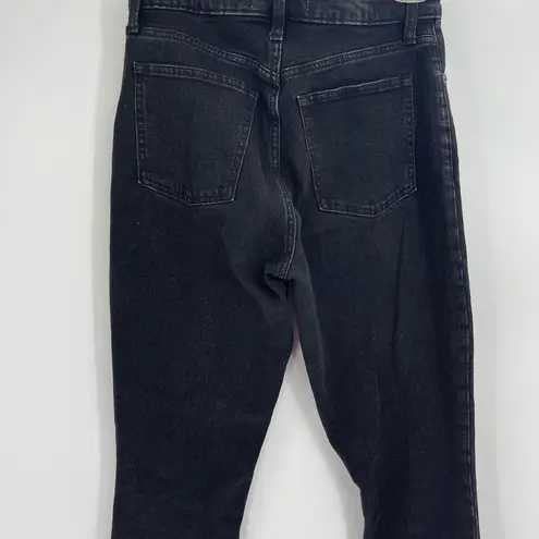 Abercrombie & Fitch  The Skinny High Rise Split hem Black Curve Love Jeans Sz 28