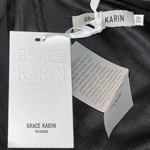 Grace Karin NWT women’s black floral midi dress size 16W