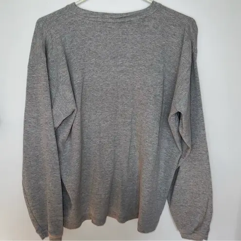 Old Varsity Brand University of Pittsburgh - light gray waffle knit long sleeve top 