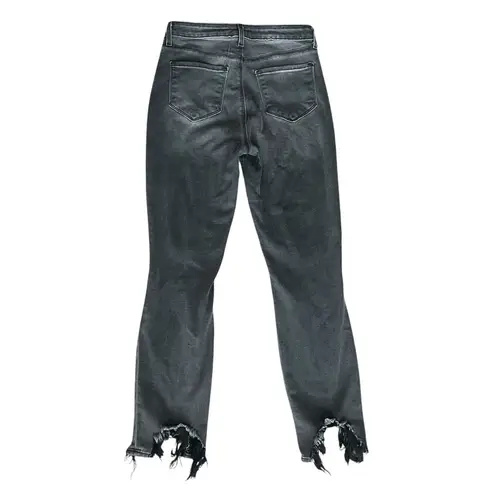 L'Agence L’Agence Womens High Line Vintage Gray Distressed Cropped Raw Hem Slim Leg Jeans