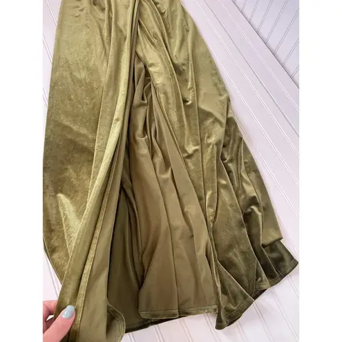 Sorella Vita NWT 9660 Velvet Velour Green Wrap Maxi Dress Bridesmaid Size 12