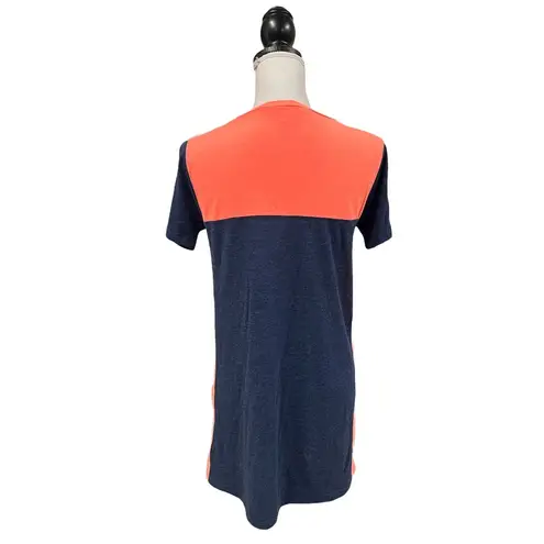 Zenana Outfitters Color Block Tee Dress Blue Neon Orange S