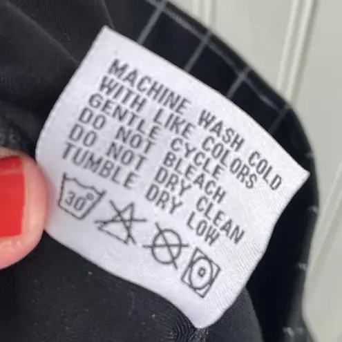 Kay Unger New York Basic Ponte Pull On Pants Black White Windowpane Size Medium