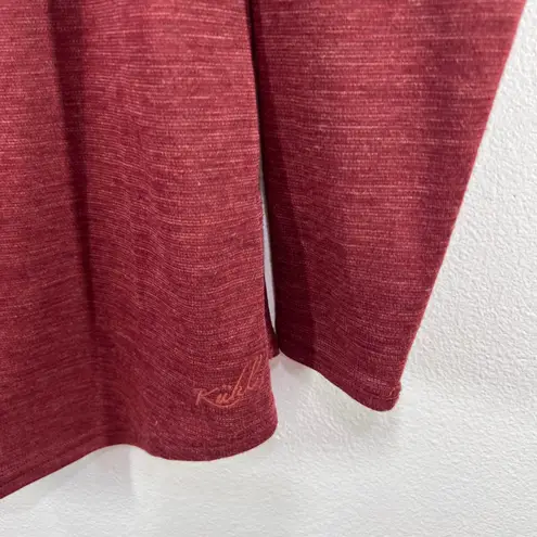 Kuhl Womens Virgin Wool Blend Long Sleeve Top Red Scoop Neck Pullover Size Large