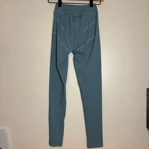 PLTSport Steel Blue Stitch Detail Gym Leggings Activewear Womens Size 6