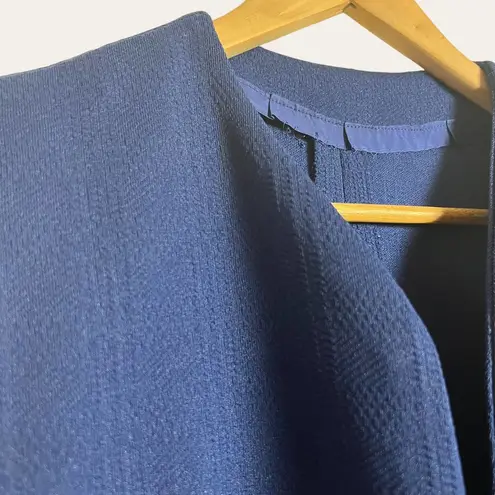 70’s Vintage Textured Navy Blue Sleeveless Open Front Vest Size XL Size L