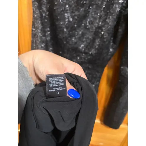 Dress the Population Sequin One-Shoulder Bodycon Midi Dress Black Size Small