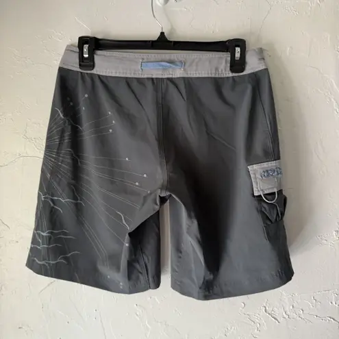 Mission Playground Board Shorts 4 Sun Graphic Swim Trunks Eco Spandex Swim Gray