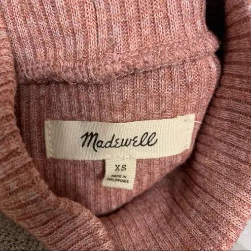 Madewell Mock Neck Ribbed Pink Sweater