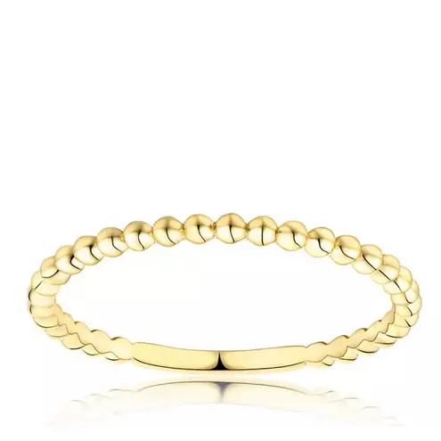Boutique Dainty 14k Gold Plated S925 Stacking Bead‎ Ball Ring Size 5.5