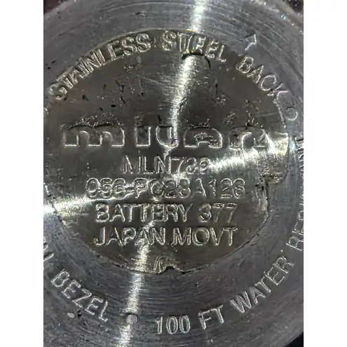 Milan Vintage Gold Tone Black Leather Band Moon Phase Dial Ladies Watch MLN786