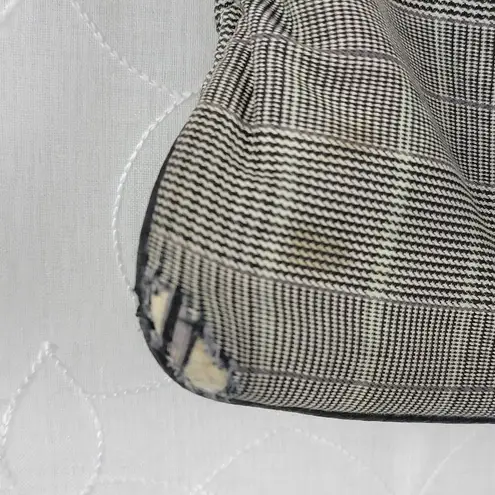 Diesel Women's Tote Gray OS Plaid Check Leather Trim Double Strap Shoulder Bag