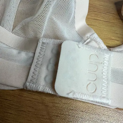 CUUP The Plunge Bra Size 34C Mesh Underwire Sheer Sand Cream NEW